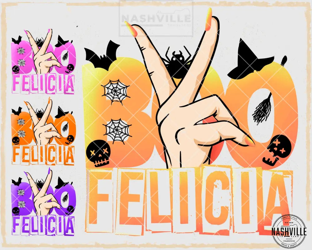 Boo Felicia Halloween Transfer. Prints