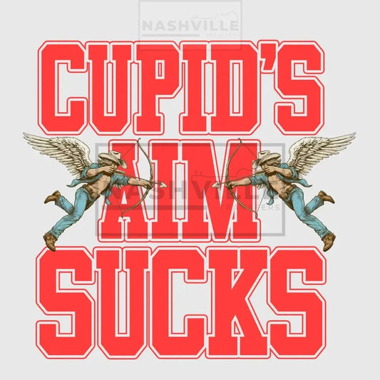 Cupids Aim Sucks Valentines Holiday Stock Transfer. Orange With Wings