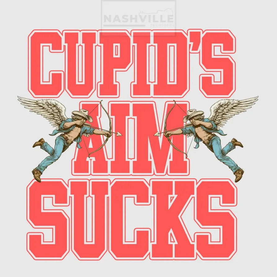 Cupids Aim Sucks Valentines Holiday Stock Transfer. Red With Wings