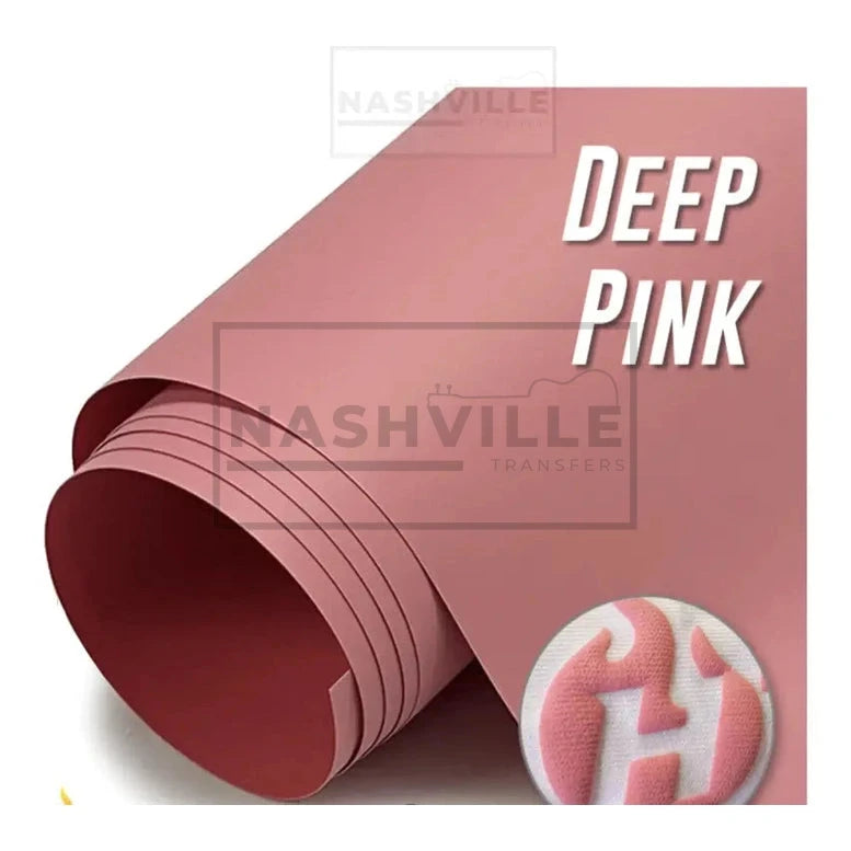 Customizable Deep Pink Puff Vinyl Transfers. Gang Sheet