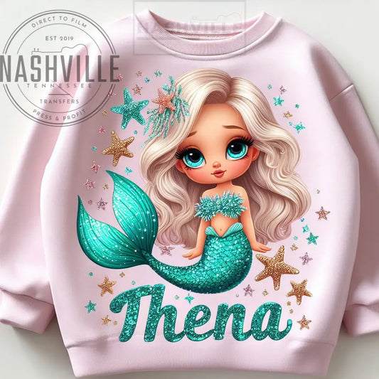 Customizable Mermaid Sequin Toddler Sweatshirt