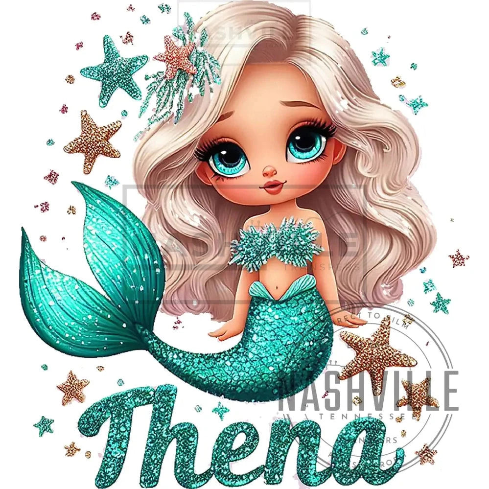 Customizable Mermaid Sequin Transfer