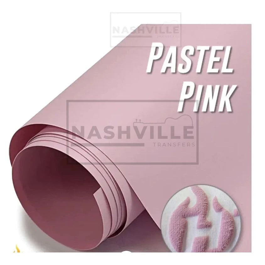 Customizable Pastel Pink Puff Vinyl Transfers. Gang Sheet