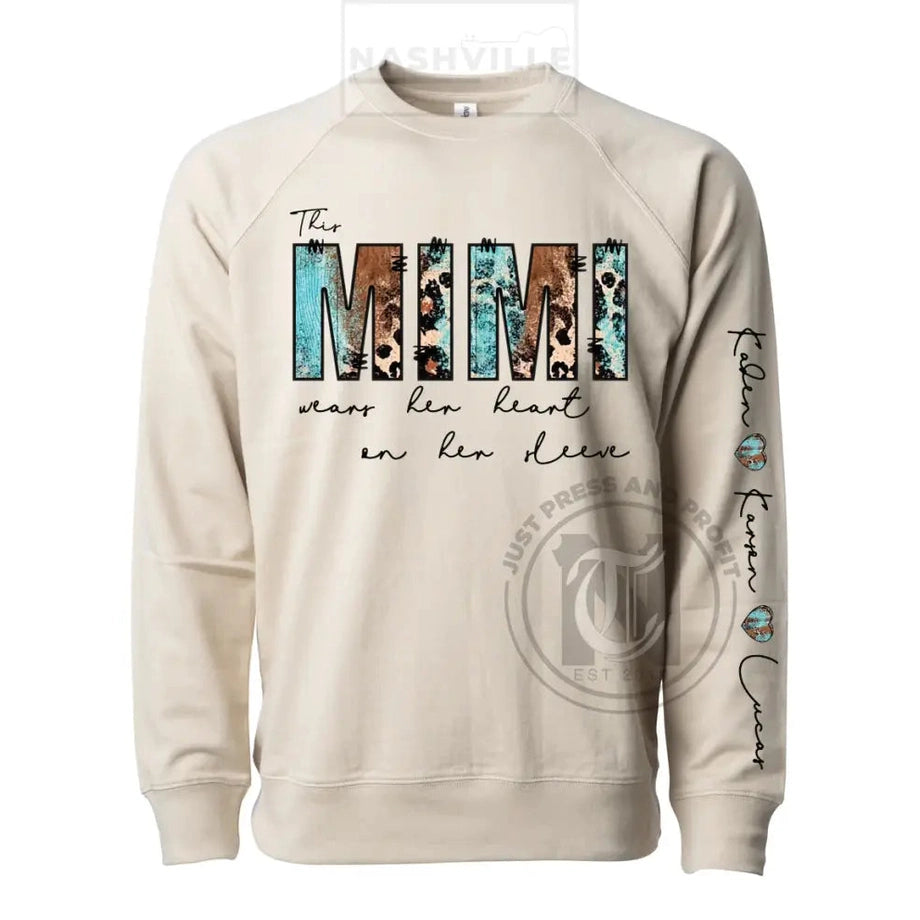 Customizable This (Any Name) Wears Her Heart On Sleeve Sweatshirt. T-Shirt