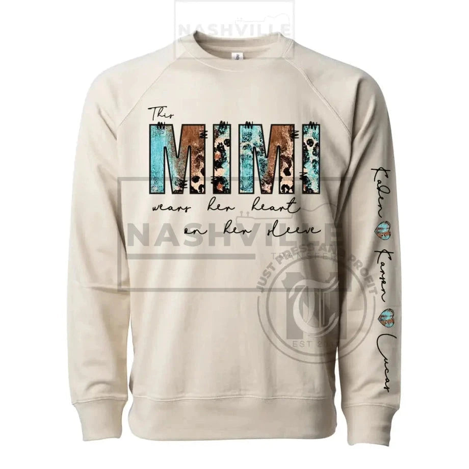 Customizable This (Any Name) Wears Her Heart On Sleeve Sweatshirt. T-Shirt