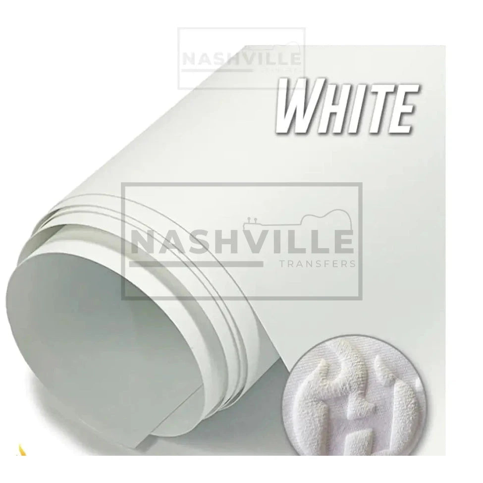 Customizable White Puff Vinyl Transfers. Gang Sheet