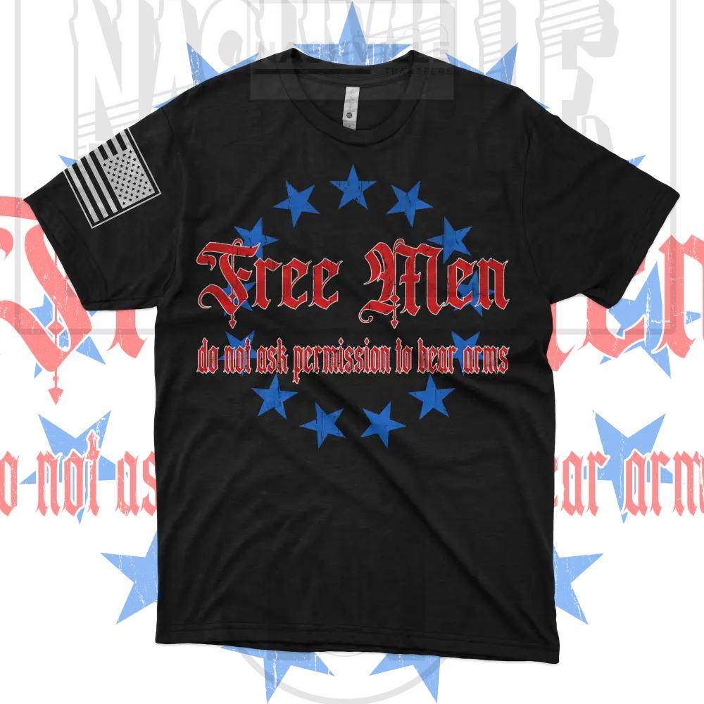 Free Men Patriotic Distressed Tee.