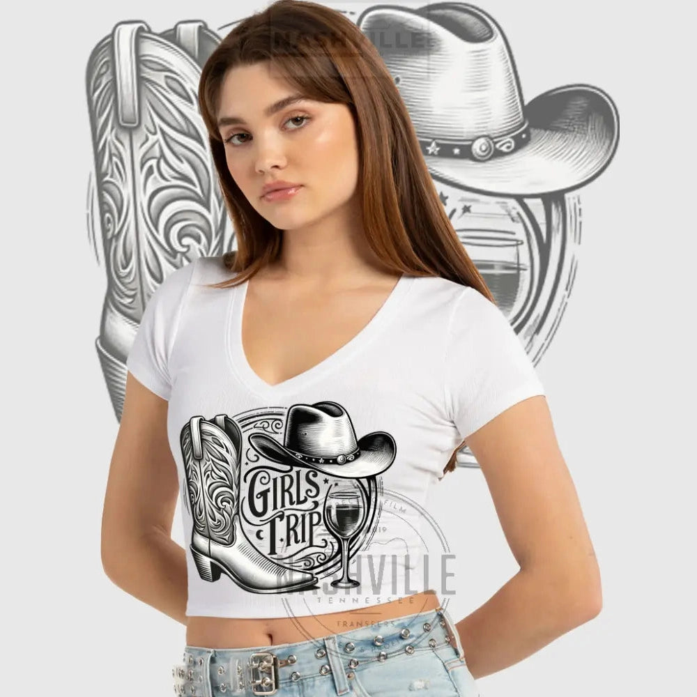 Girls Trip Ribbed Crop Top
