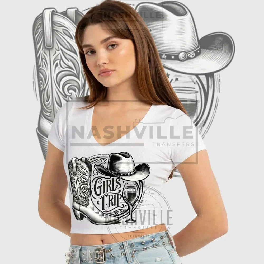 Girls Trip Ribbed Crop Top