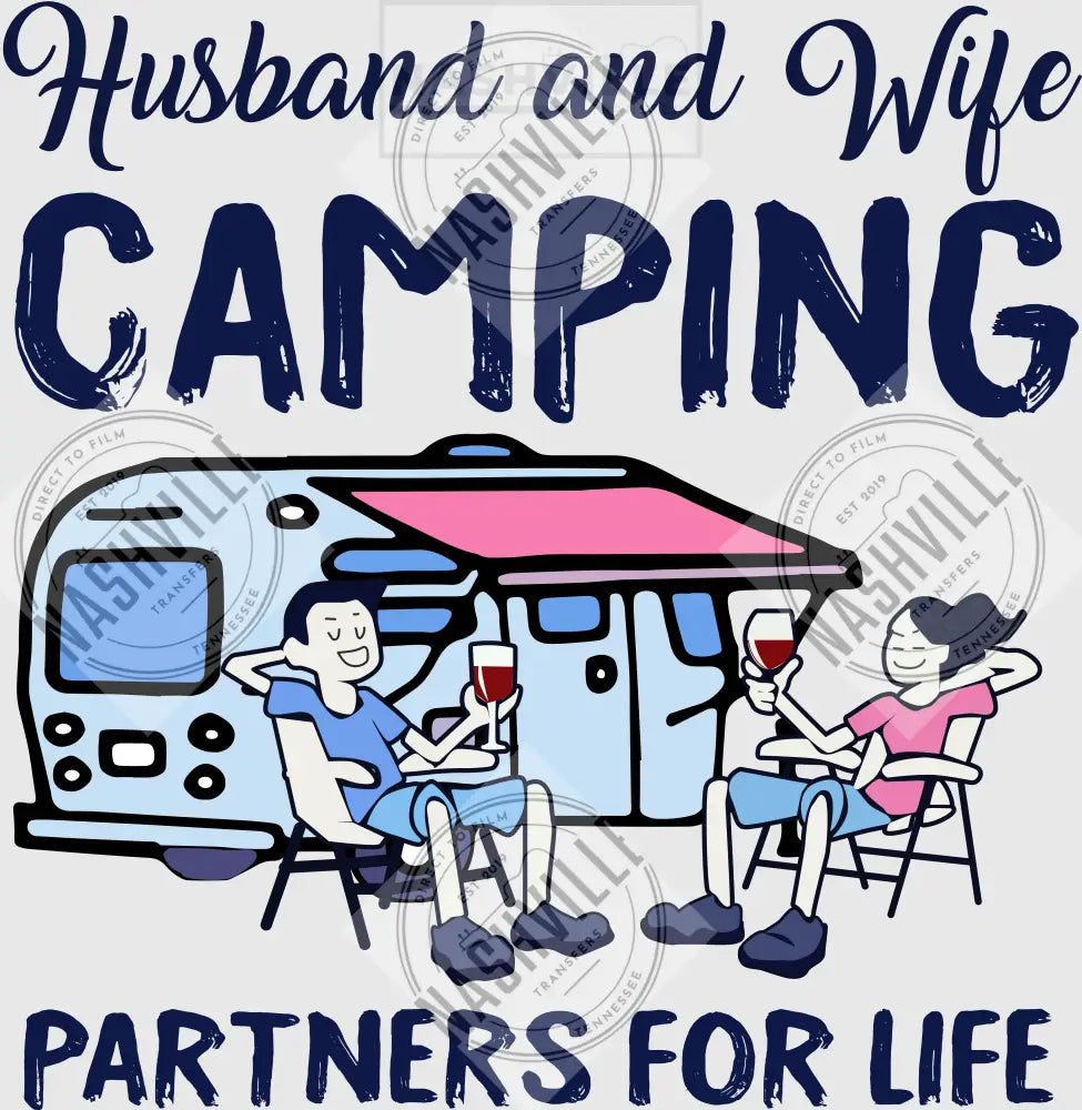 Husband And Wife Camping. Partners For Life Transfer