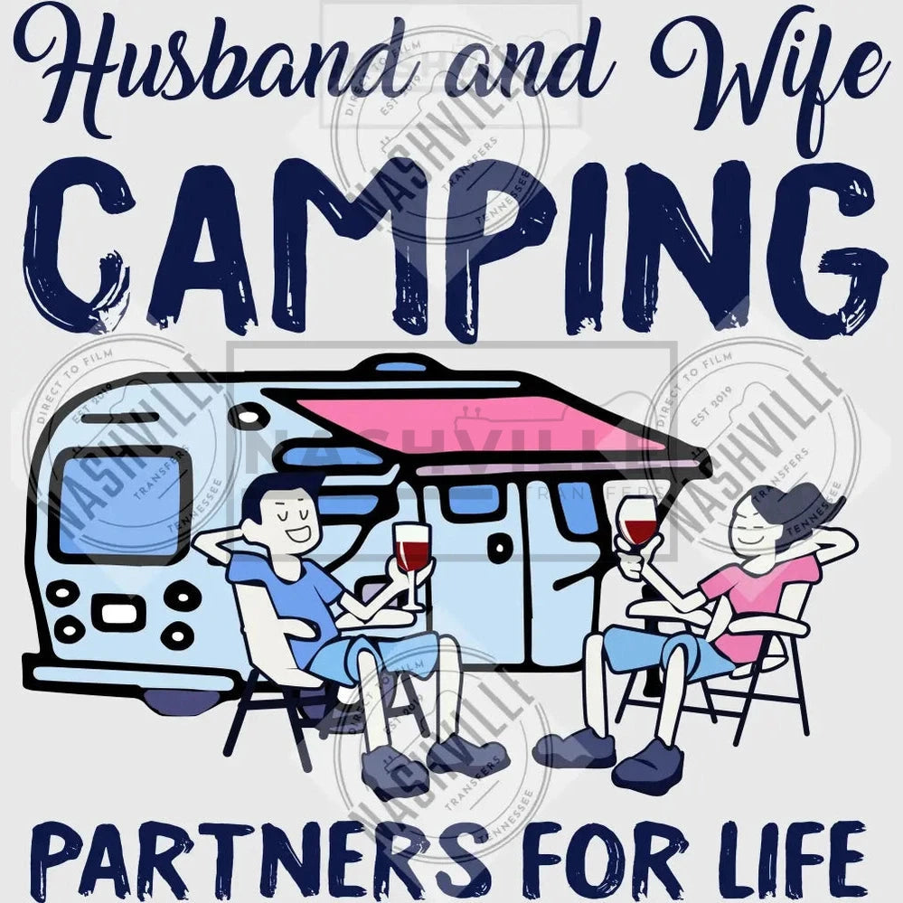 Husband And Wife Camping. Partners For Life Transfer