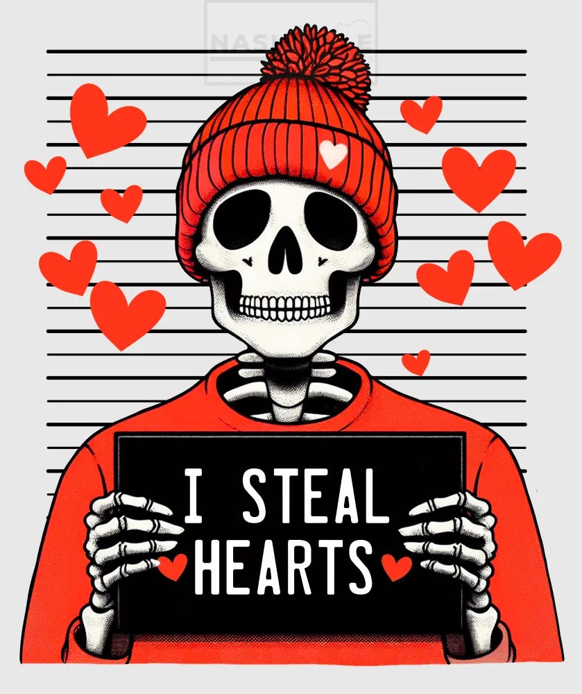 I Steal Hearts Valentines Holiday Transfer.