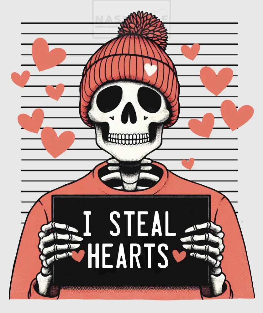 I Steal Hearts Valentines Holiday Transfer.