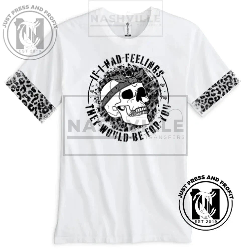 If I Had Feelings Skeletal Valentines Tee. Small / Black T-Shirt