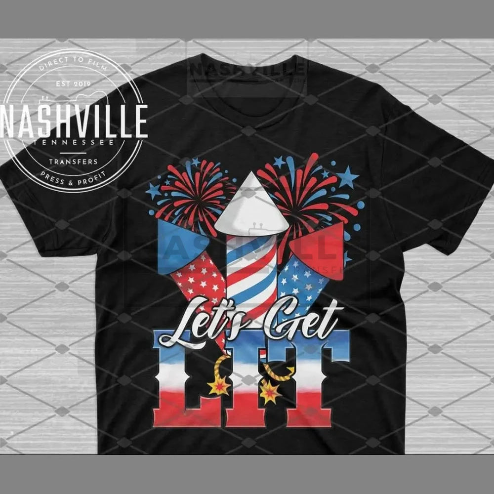 Let S Get Lit Patriotic Tee