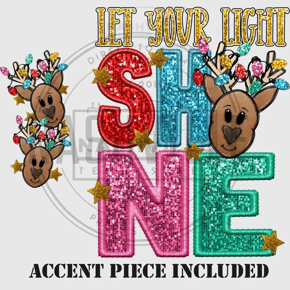 Let Your Light Shine Reindeer Transfer.