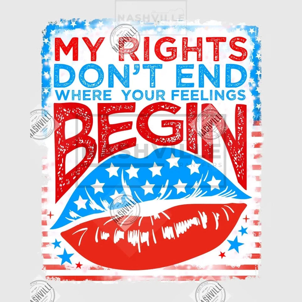 My Rights Dont End Rasterized Transfer. Light Blue