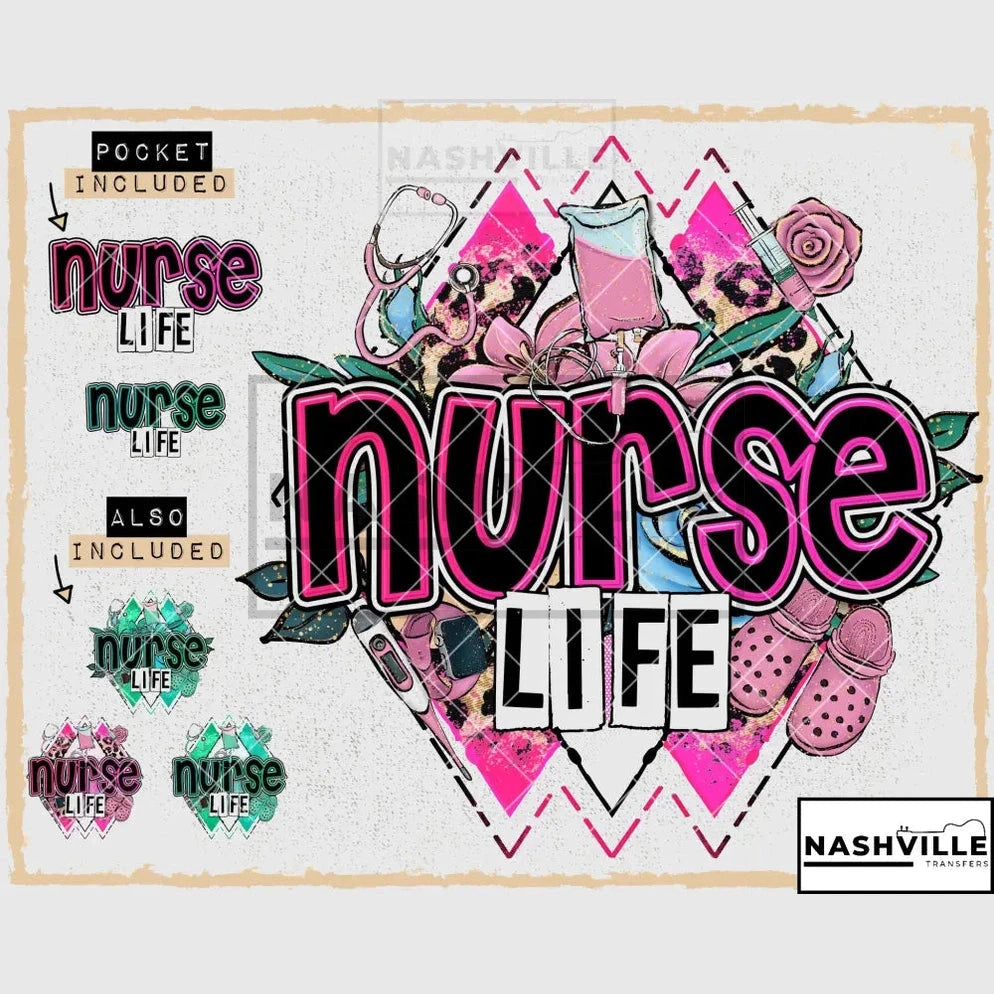 Nurse Life Transfer With Pocket Size Included Transfer.