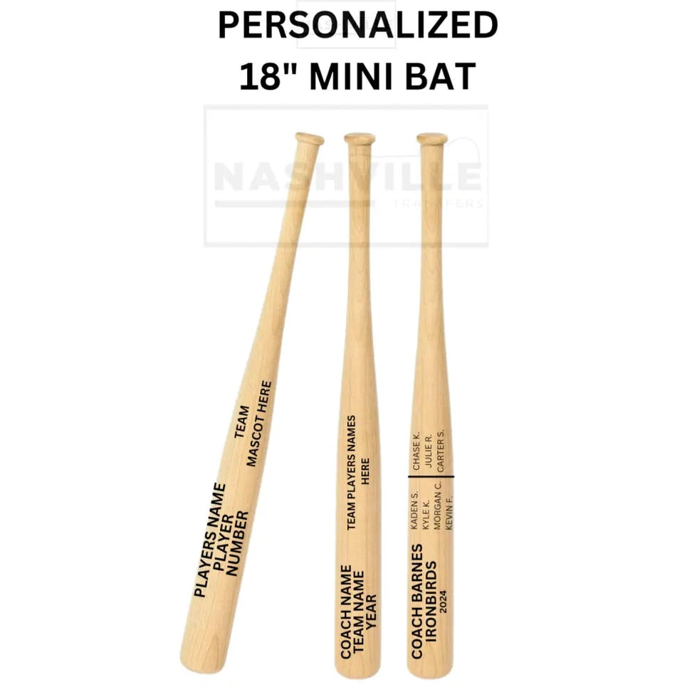 Personalized Laser Engraved 18’’ Mini Bat