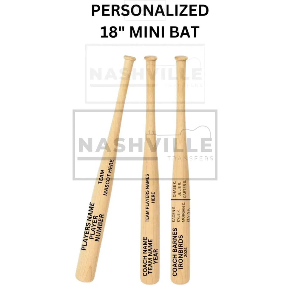 Personalized Laser Engraved 18’’ Mini Bat