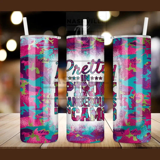 Pretty In Pink. Dangerous Camo Tumbler.