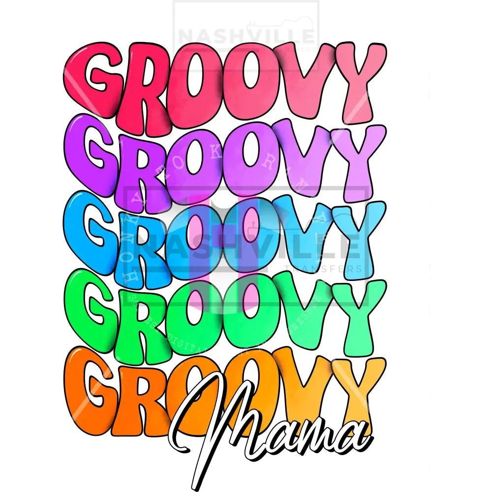 Retro Groovy Transfer. Low Heat Transfer / Mama