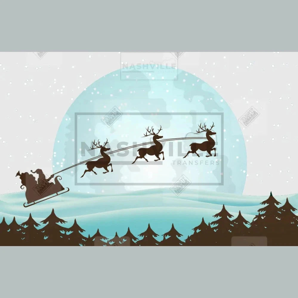 Santa Sleigh Christmas Holiday Stock Transfer.
