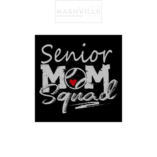 Senior Mom Baseball Squad Transfer. White Font