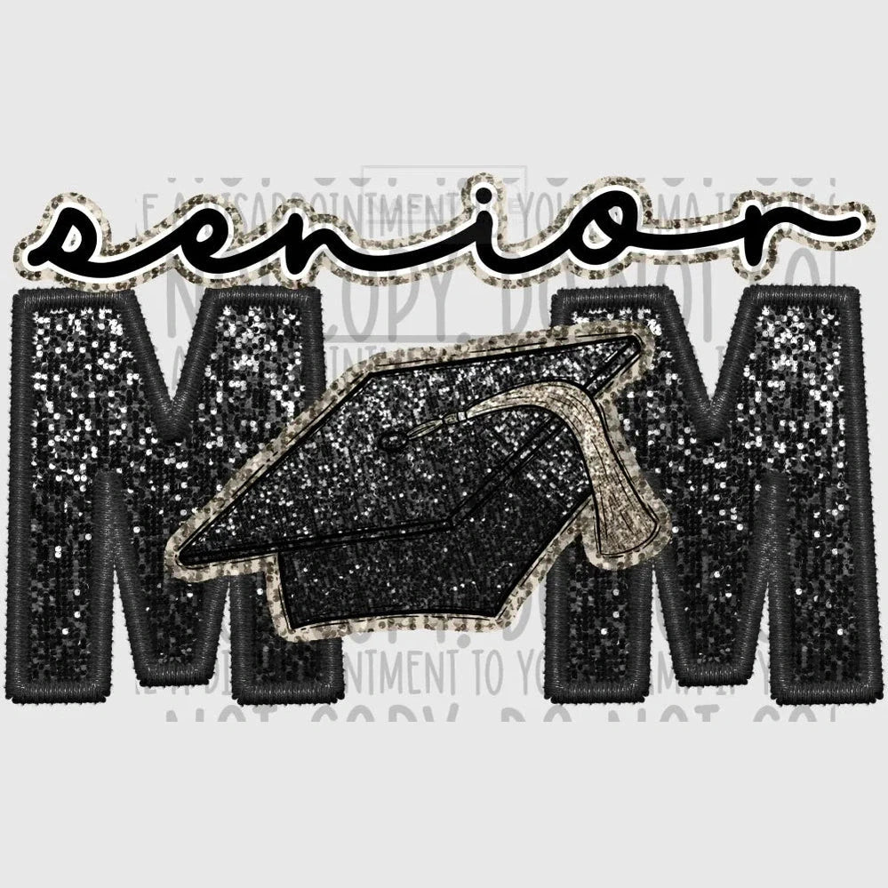 Senior Mom Glitter And Embroidery Effect Transfer