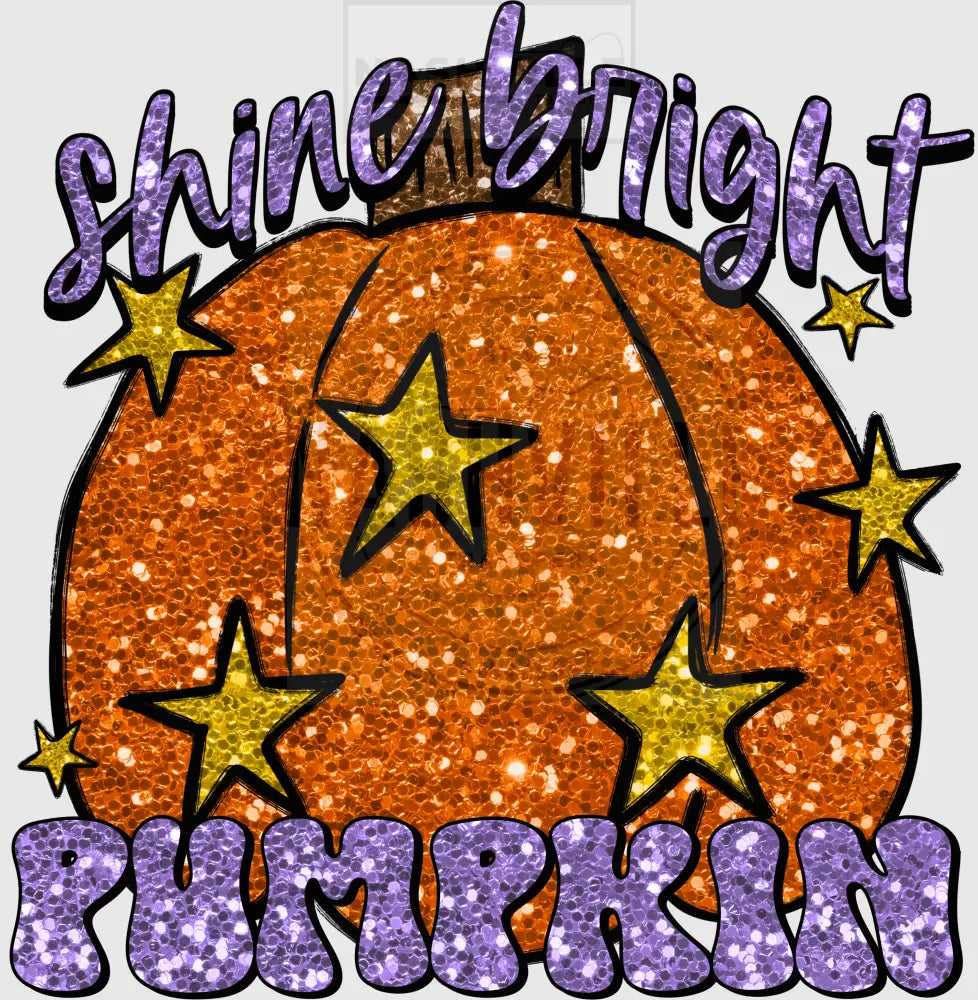 Shine bright pumpkin glittery effect transfer