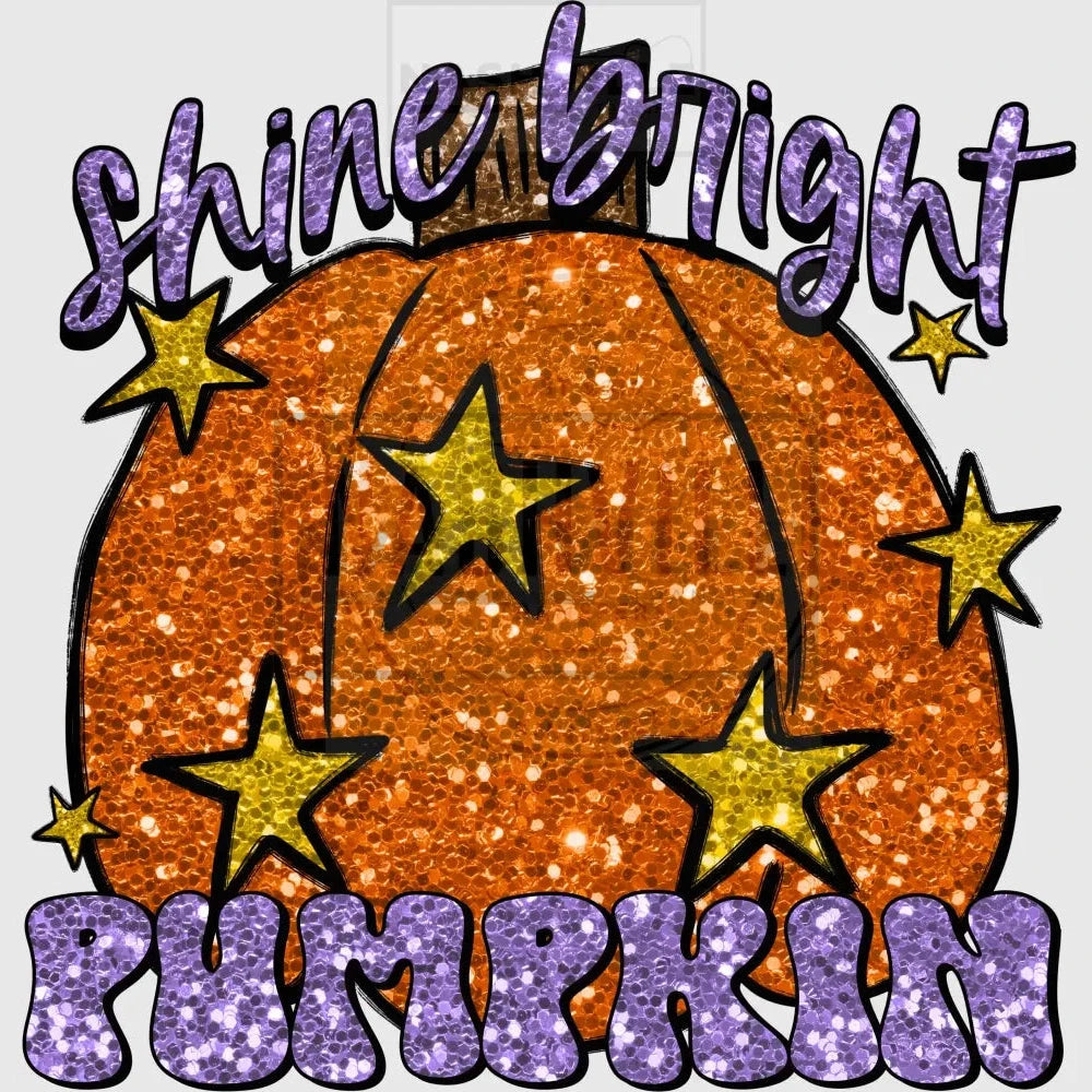 Shine bright pumpkin glittery effect transfer