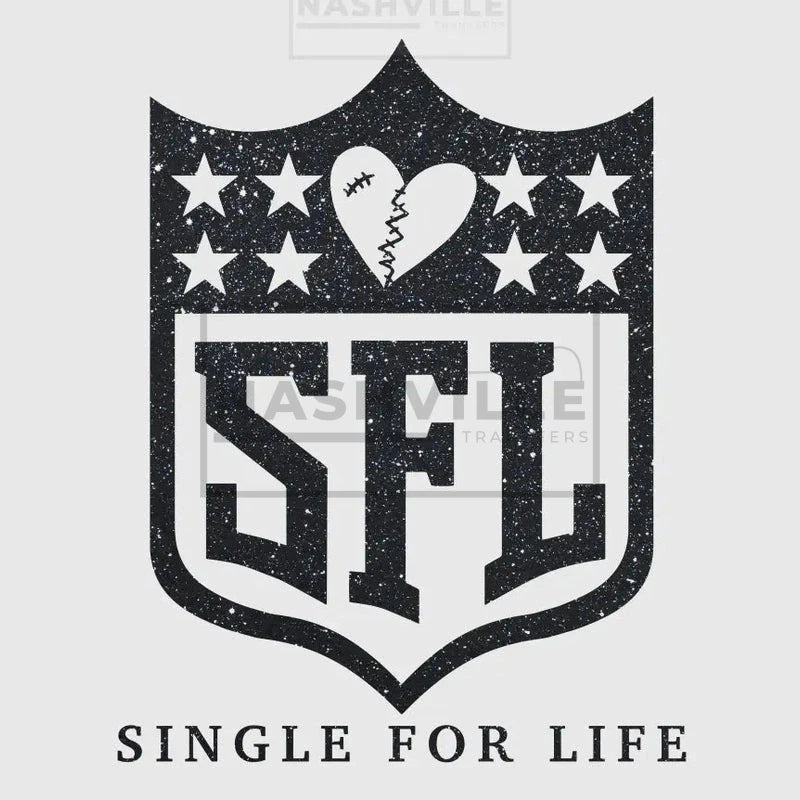 Single For Life Football Tee S / Black Glitter