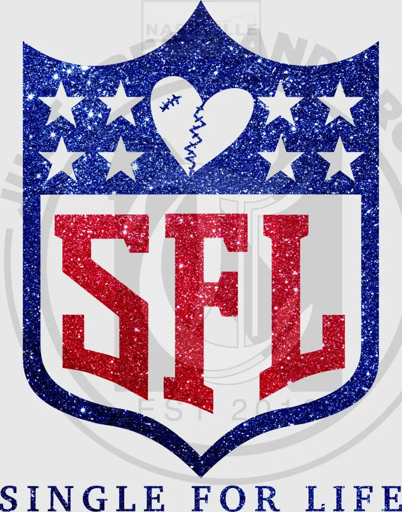 Single For Life Stock Transfer. Blue Glitter