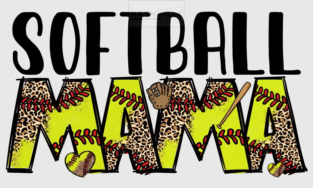 Softball Baseball Football Soccerball Or Basketball Leopard Mama Transfer