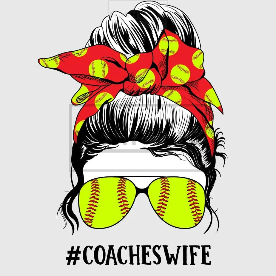 Softball Messy Bun Transfer.