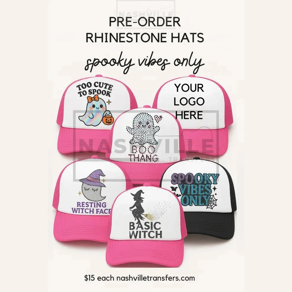 Spooky Vibes Rhinestone trucker hats