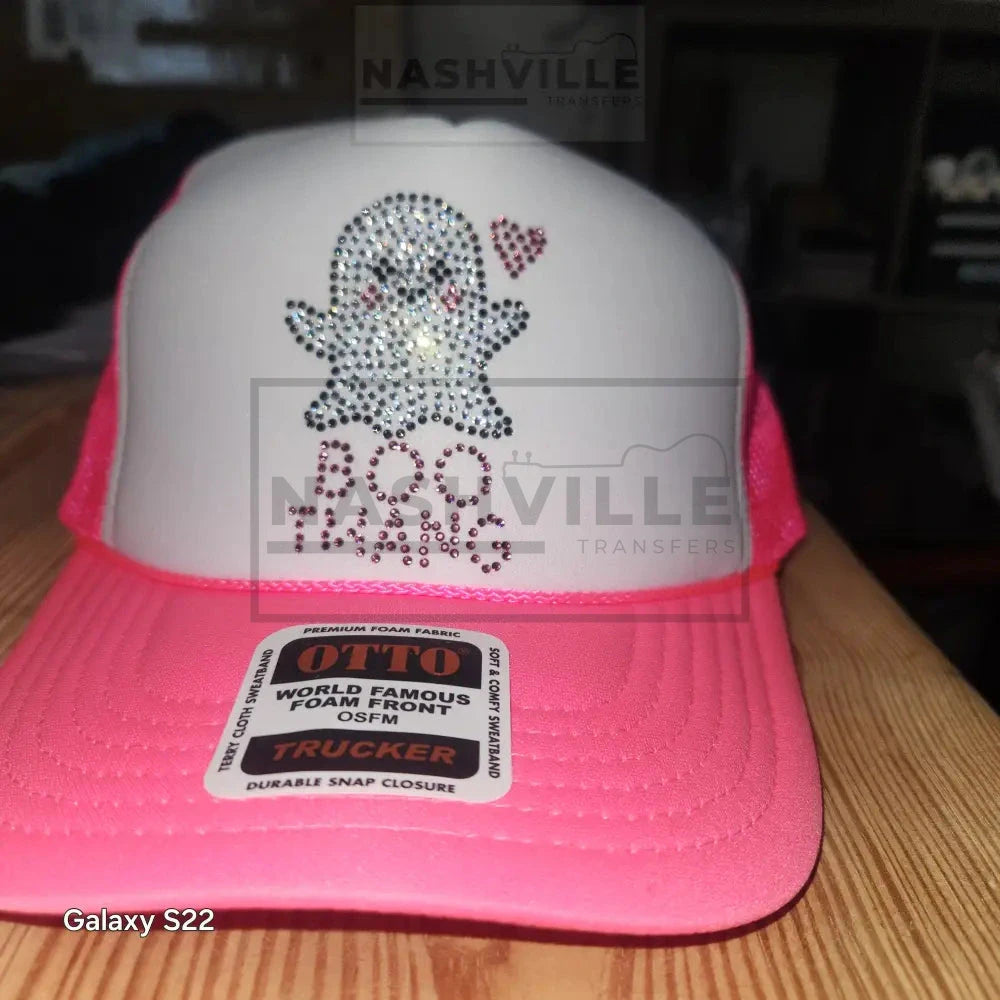 Spooky Vibes Rhinestone trucker hats Boo thang version 2