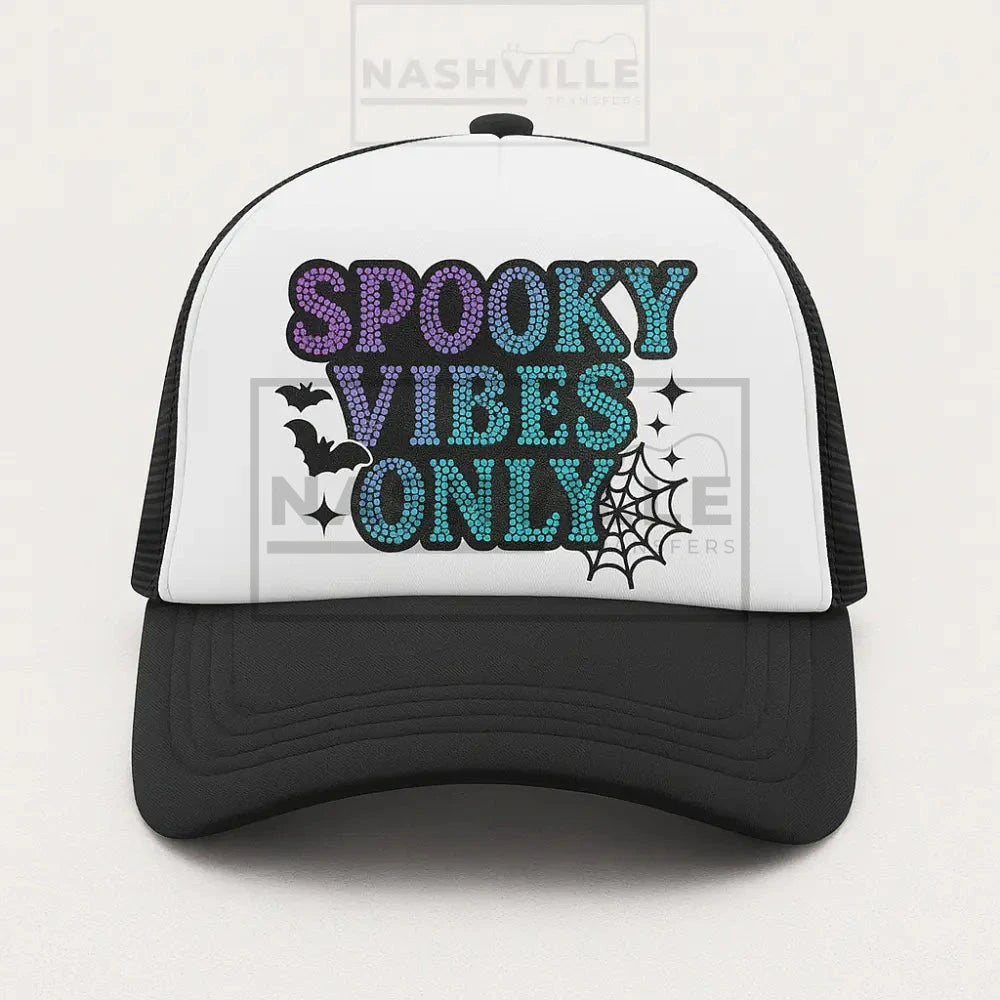 Spooky Vibes Rhinestone trucker hats Spooky Vibes only
