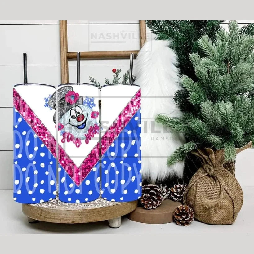 Stay Jolly Snowman Tumbler.