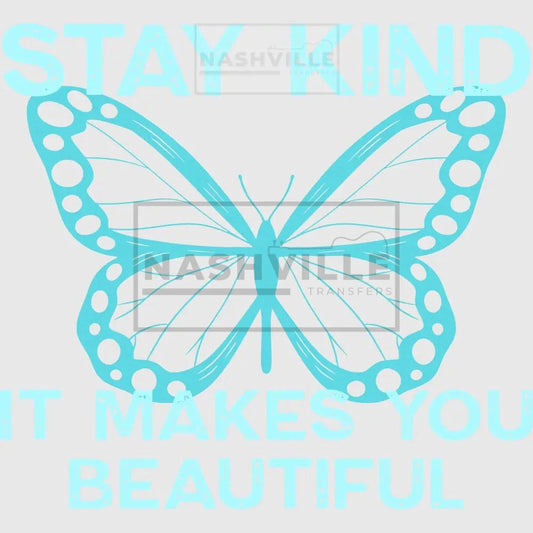 Stay Kind Butterlfy Transfers Blue / Colorburst
