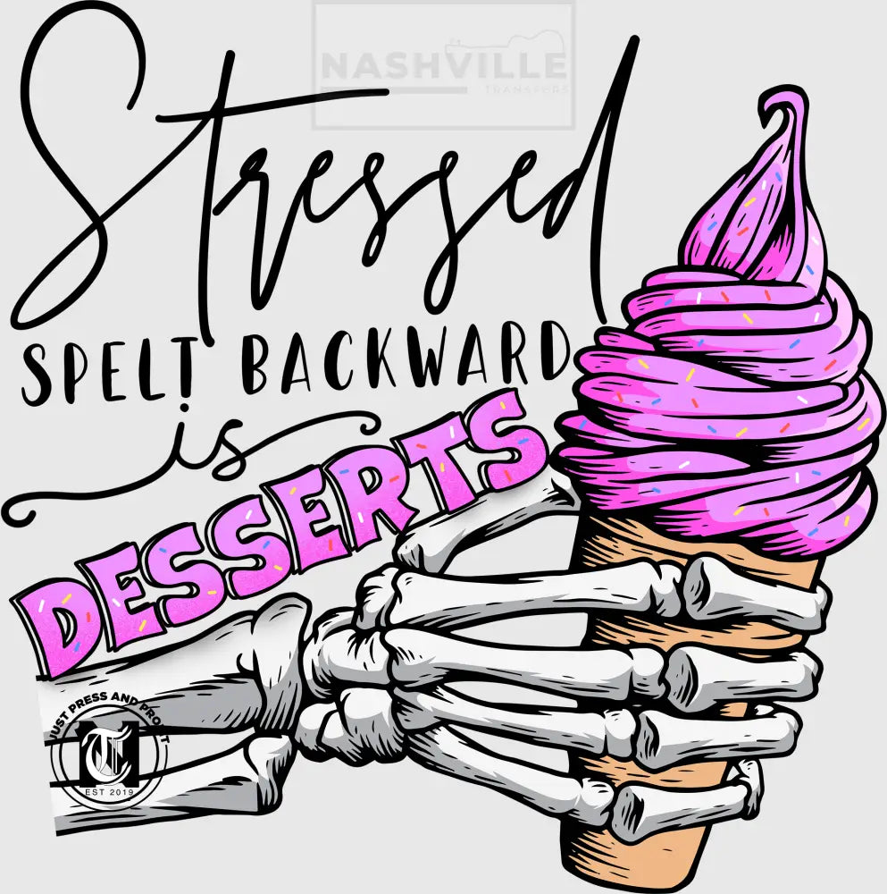 Stress Backwards Skeleton Hand Ice Cream Stock Transfer.