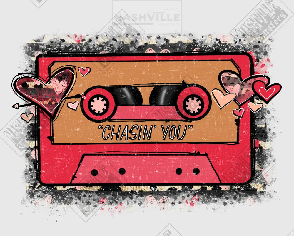 Tape Track Valentines Tee. T-Shirt