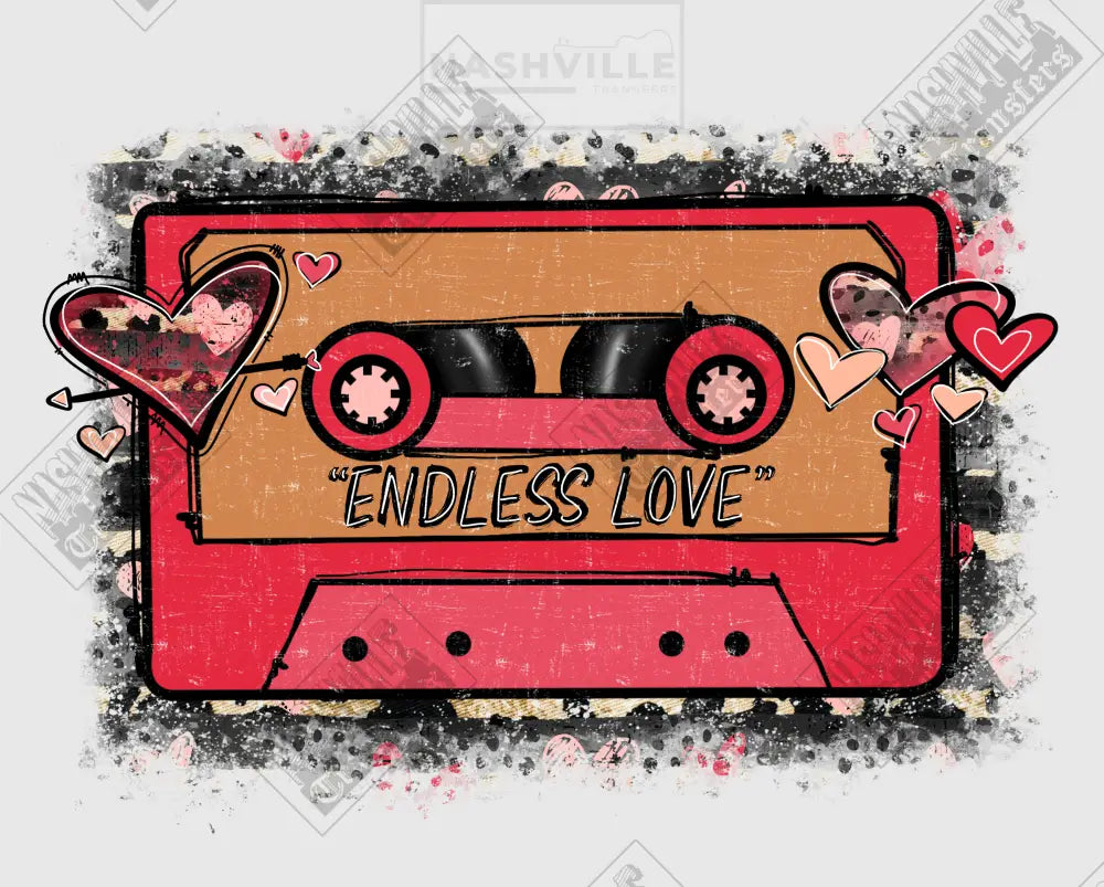 Tape Track Valentines Tee. T-Shirt