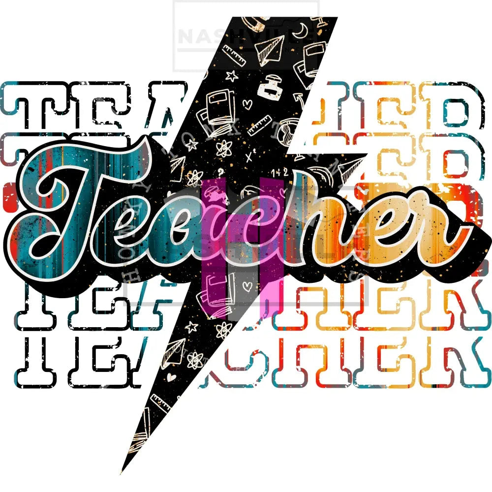 Teacher Leopard Bolt Transfer Low Heat / Green