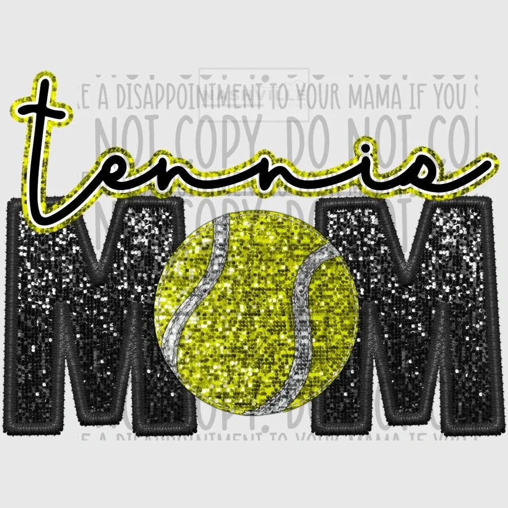 Tennis Mom Glitter And Embroidery Effect Transfer