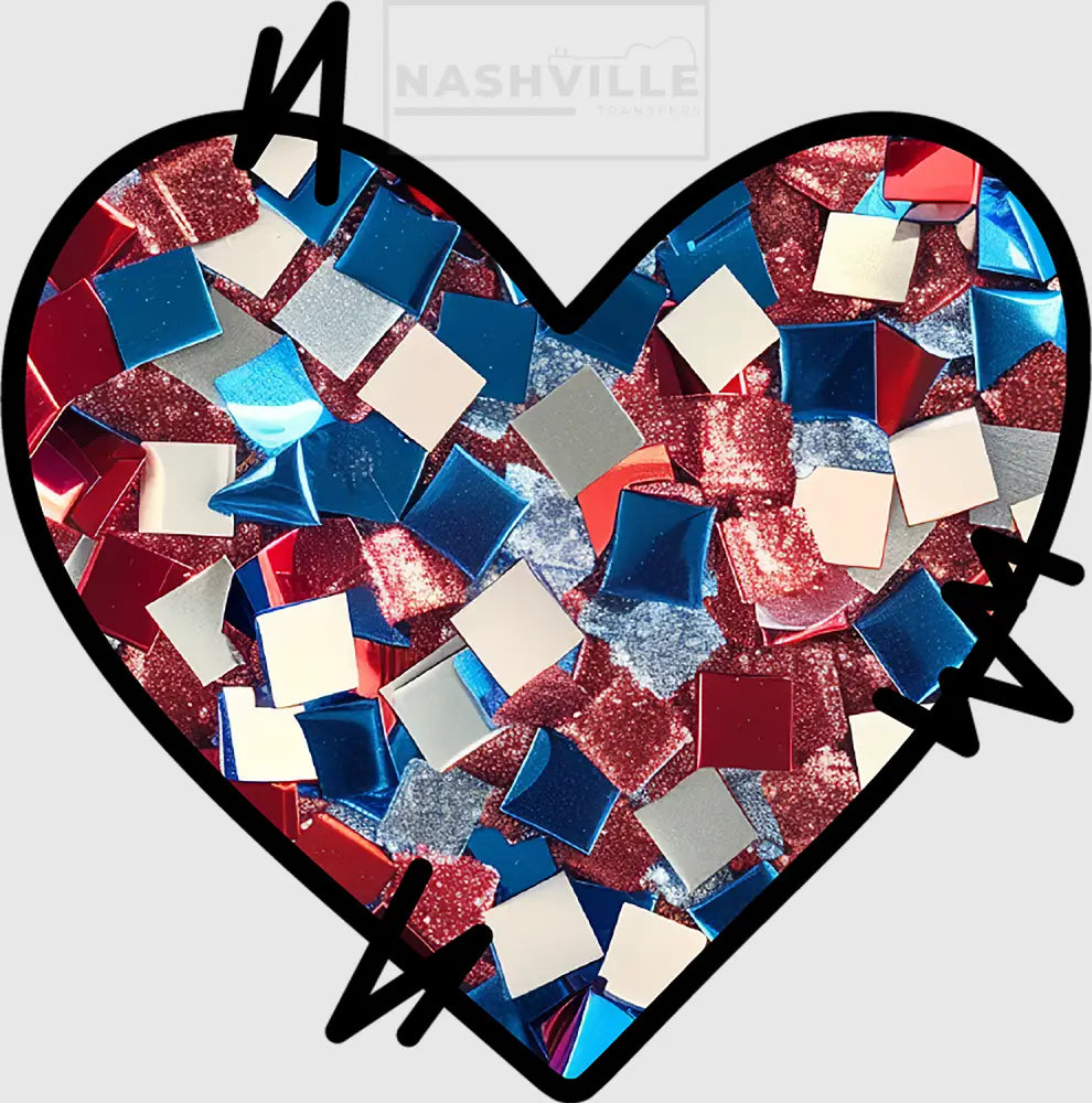 This Mama Wears Her Heart On Sleeve Patriotic Transfers Heart Sleeve Accent With Glass Effects