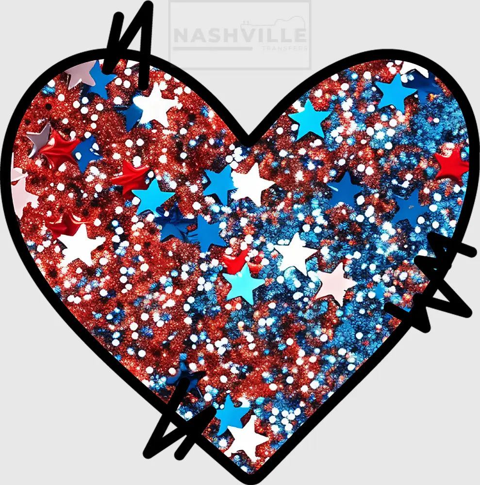 This Mama Wears Her Heart On Sleeve Patriotic Transfers Heart Sleeve Accent With Small Stars