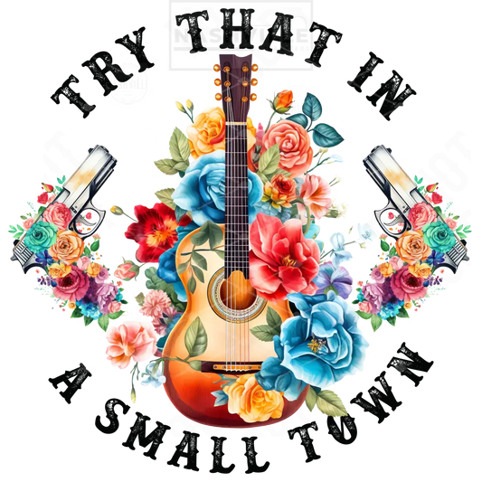 Try That Guitar With Flowers Transfer. Prints