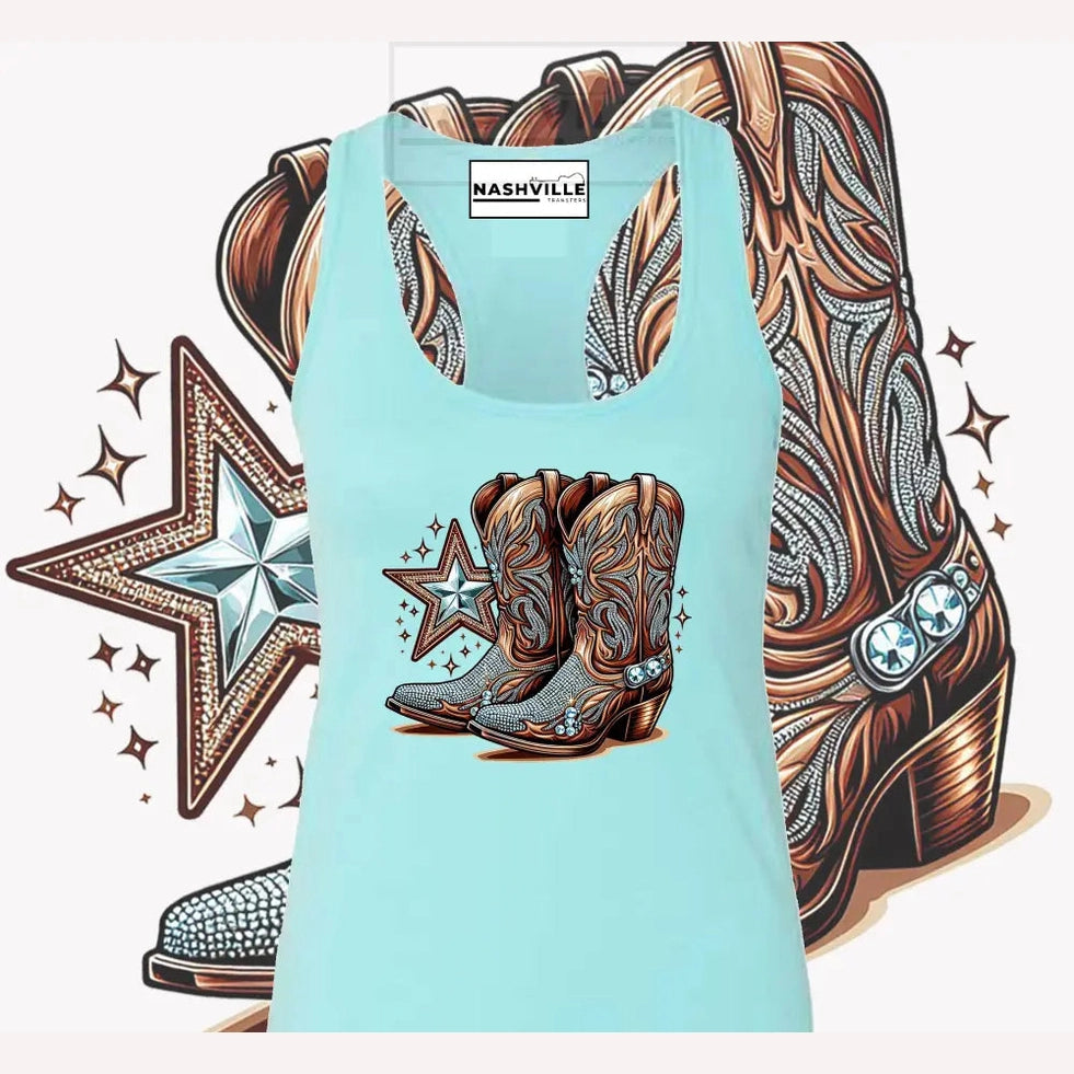 Western Bling Boots Tank