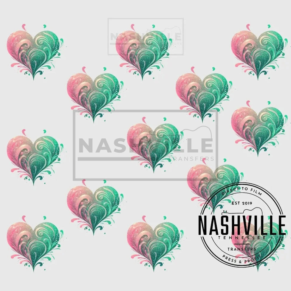 Whimsical Heart Tumbler Sublimation Transfer.